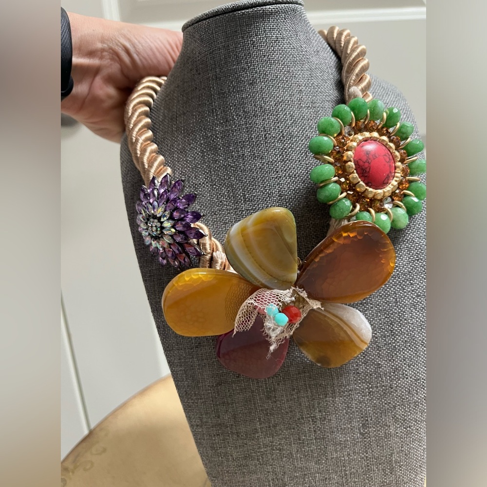 Floral Multicolor Statement Necklace